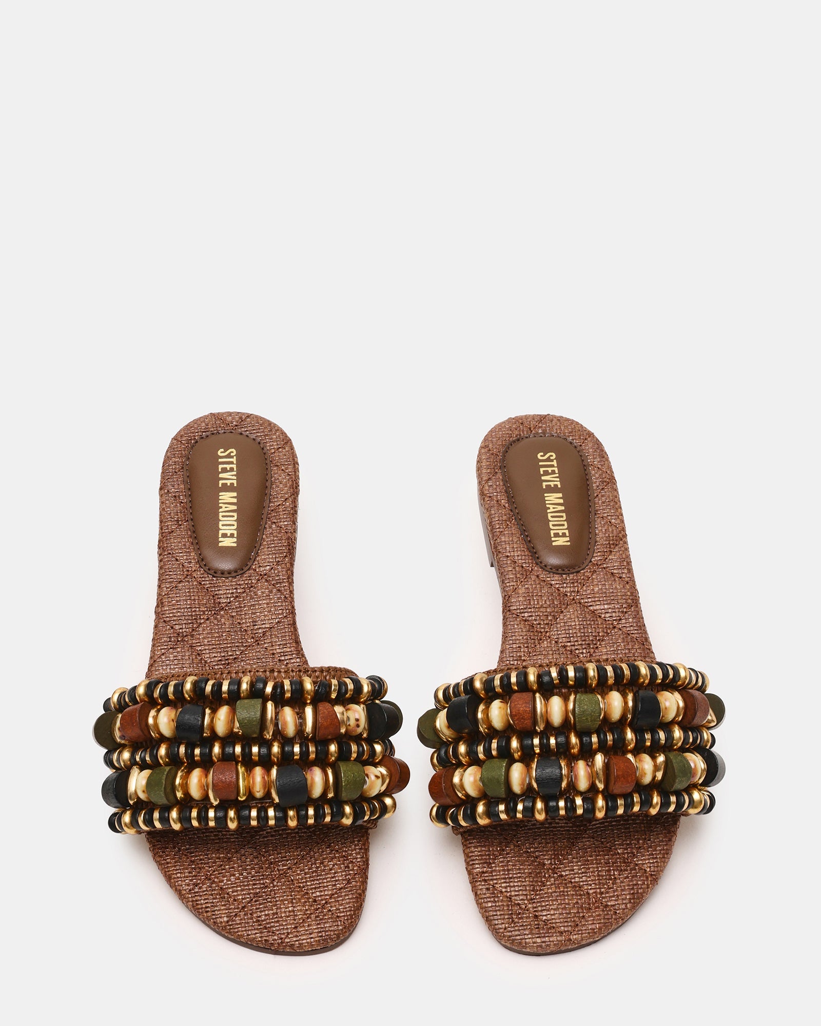 MARIKA BEADS BROWN RAFFIA